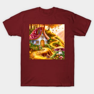 Cosy Cottage on top of a Hill in the Autumn Woods T-Shirt